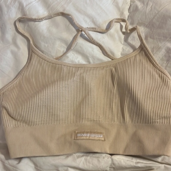 NovaSport Beige Ribbed Two-Piece gym step. Like new. - Picture 2 of 5